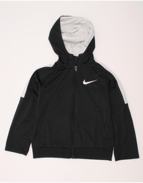 Nike hættetrøje med lynlås til drenge 5-6 år Medium Sort Colourblock Polyester