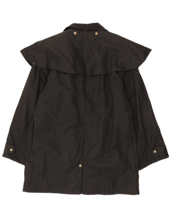 Koolah Womens Oversized voksbehandlet bomuld Capelet Coat UK 14 Medium Black