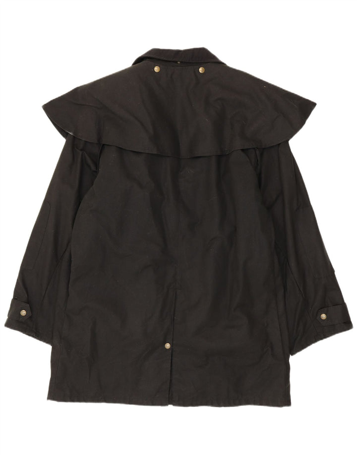 Koolah Womens Oversized voksbehandlet bomuld Capelet Coat UK 14 Medium Black
