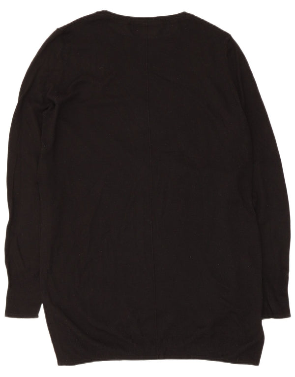 Zara Dame Boat Neck Jumper Sweater UK 12 Medium Black Viscose