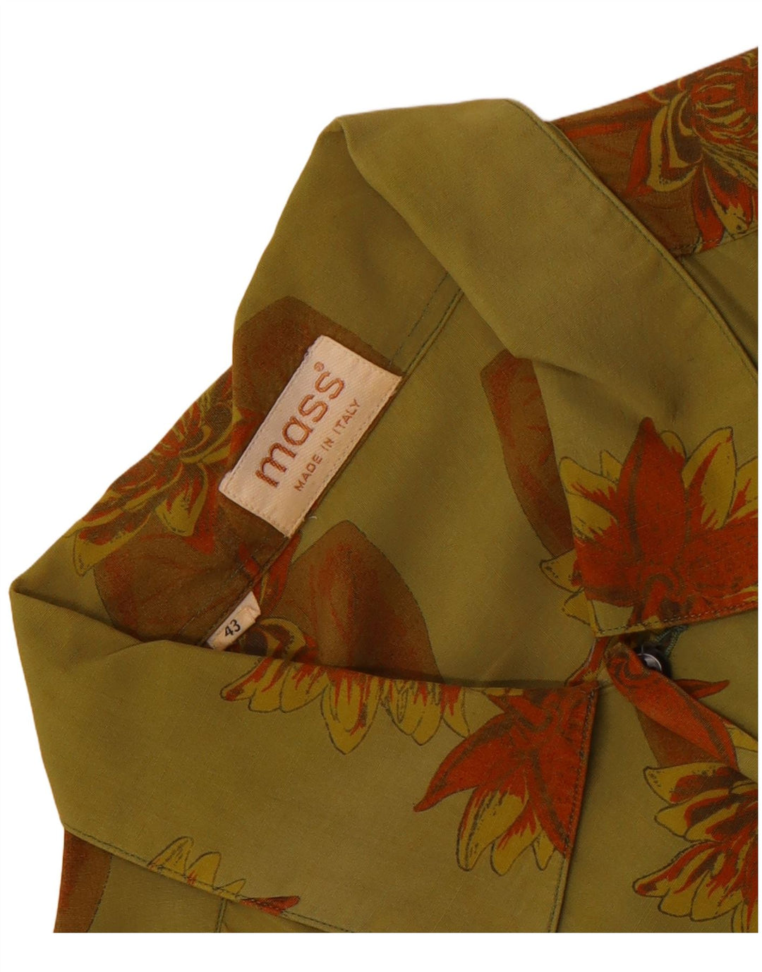 Masse Herre kortærmet skjorte størrelse 43 Large Green Floral