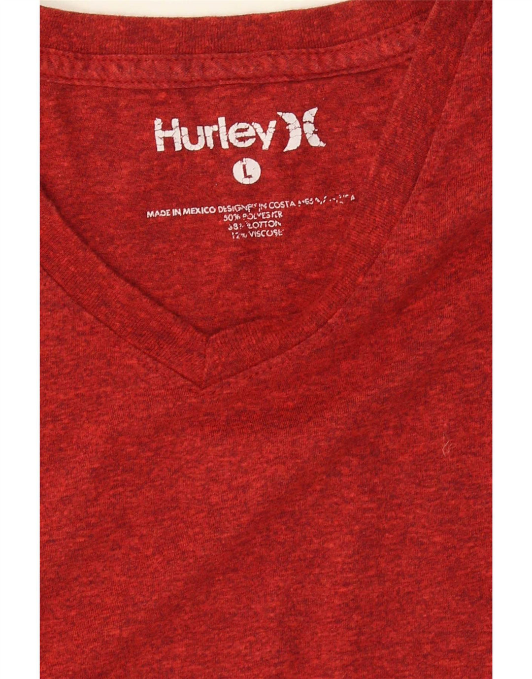 Hurley Herre T-Shirt Top Stor rød Flecked Polyester