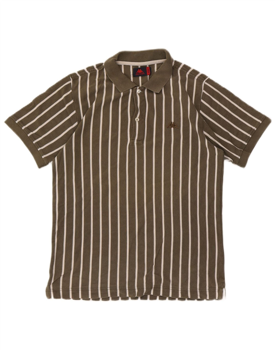 Kappa herre polo skjorte medium Khaki stribet bomuld