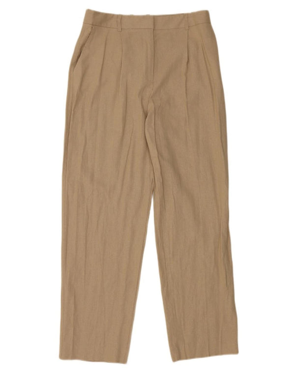 Zara lige chinosbukser til kvinder Small W30 L30 Beige hør