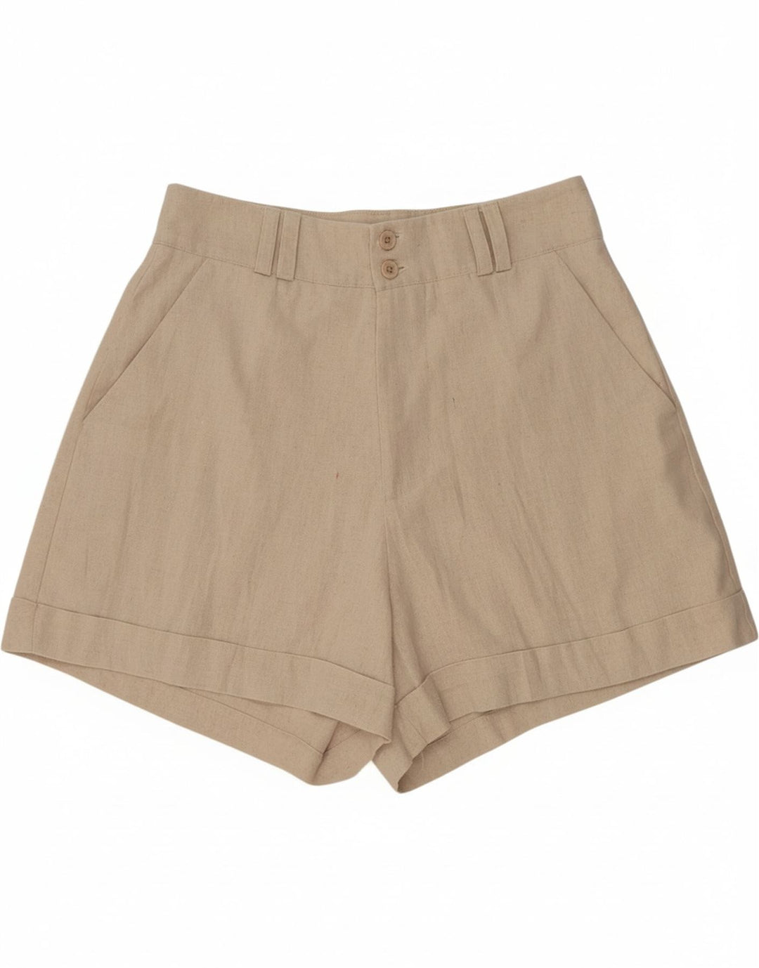 VINTAGE Womens High Waist Casual Shorts W28 Medium Beige Vintage Vintage and Second-Hand Vintage from Messina Hembry 