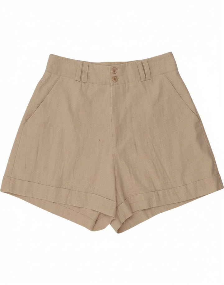 VINTAGE Womens High Waist Casual Shorts W28 Medium Beige Vintage Vintage and Second-Hand Vintage from Messina Hembry 