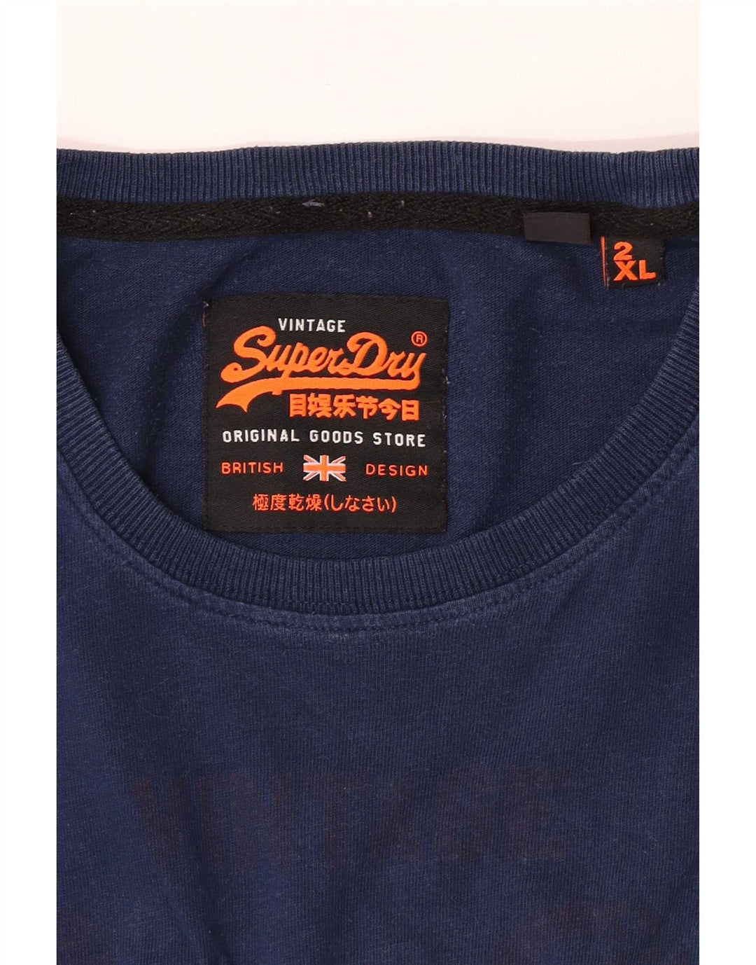 Superdry Herre Extra Slim Grafisk Top Langærmet 2XL Blå Colourblock