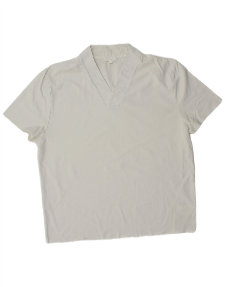 Cos Herre T-Shirt Top Medium Hvid Bomuld