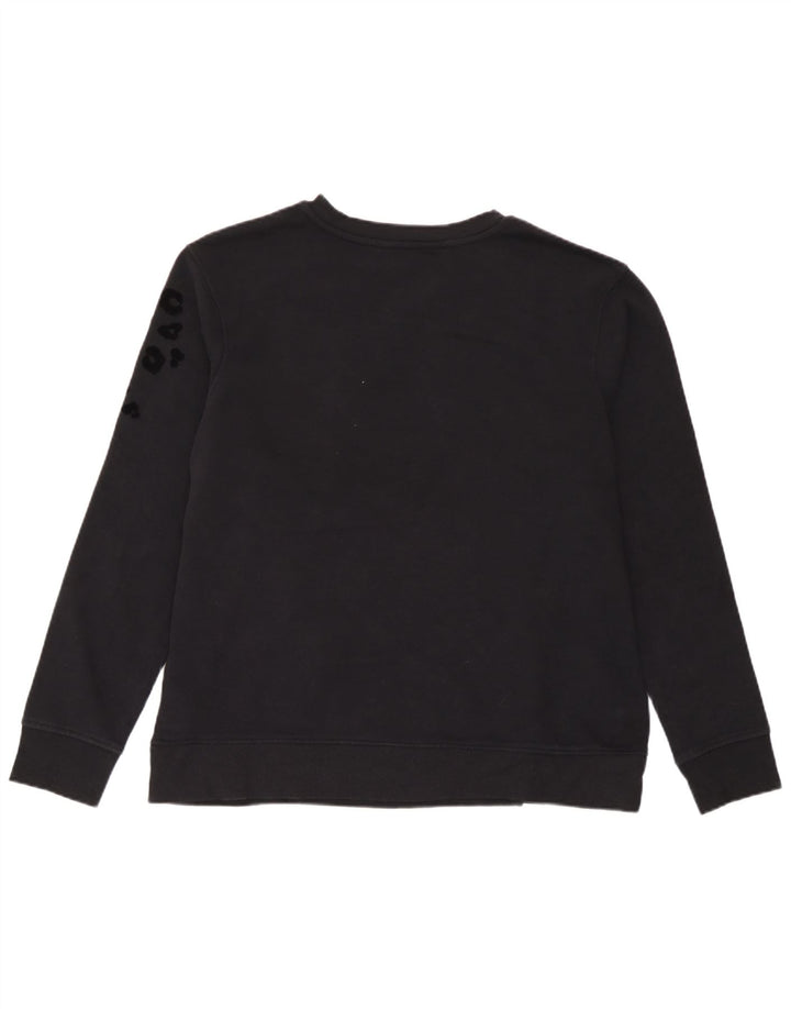 Marks & Spencer Dame Sweatshirt Jumper UK 14 Medium Black Animal Print