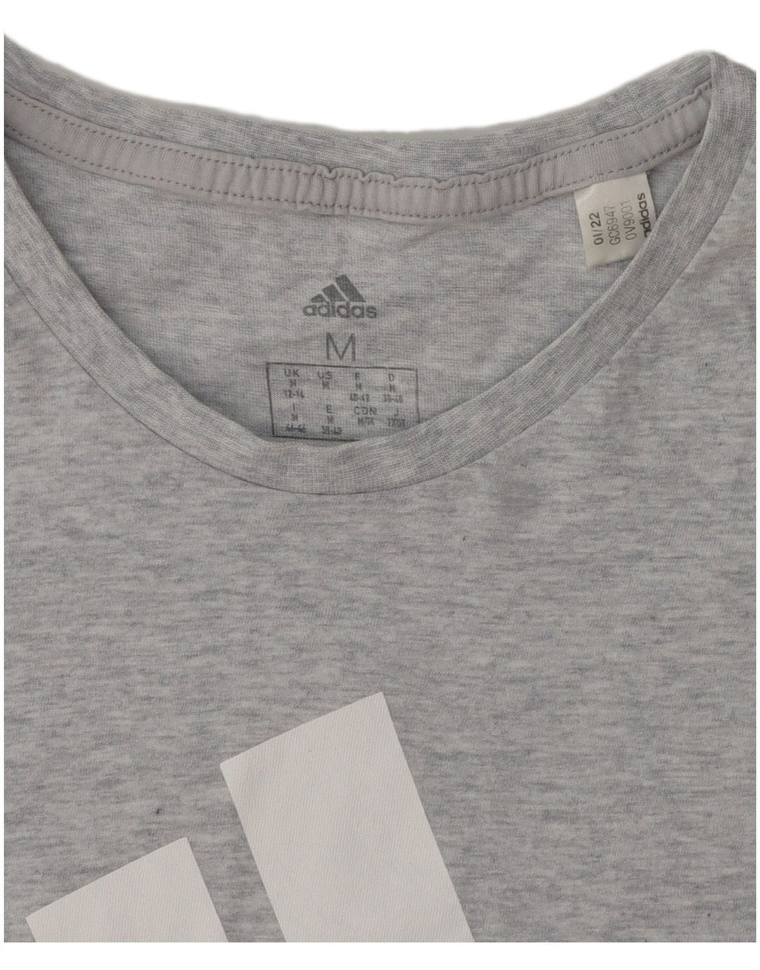 Adidas Grafisk T-shirt top til kvinder DK 12/14 Medium Grey Flecked