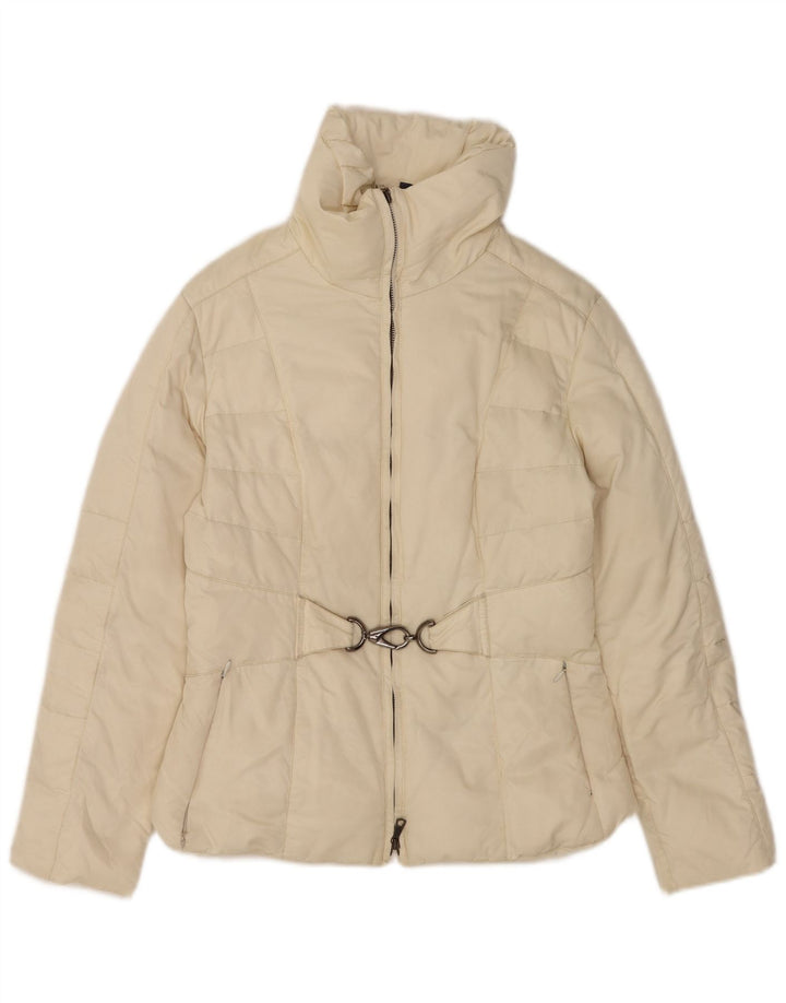 Trussardi Polstret jakke til kvinder IT 46 Large Off White Bomuld