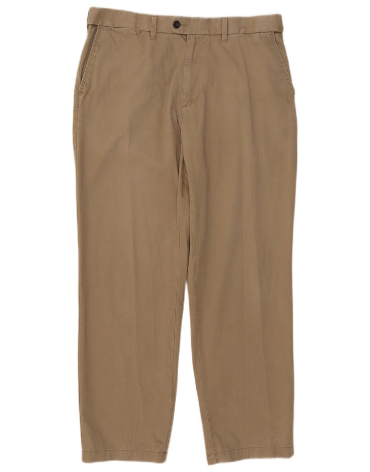 Marks & Spencer Herre Regular Fit Suit Bukser W36 L31 Beige Bomuld