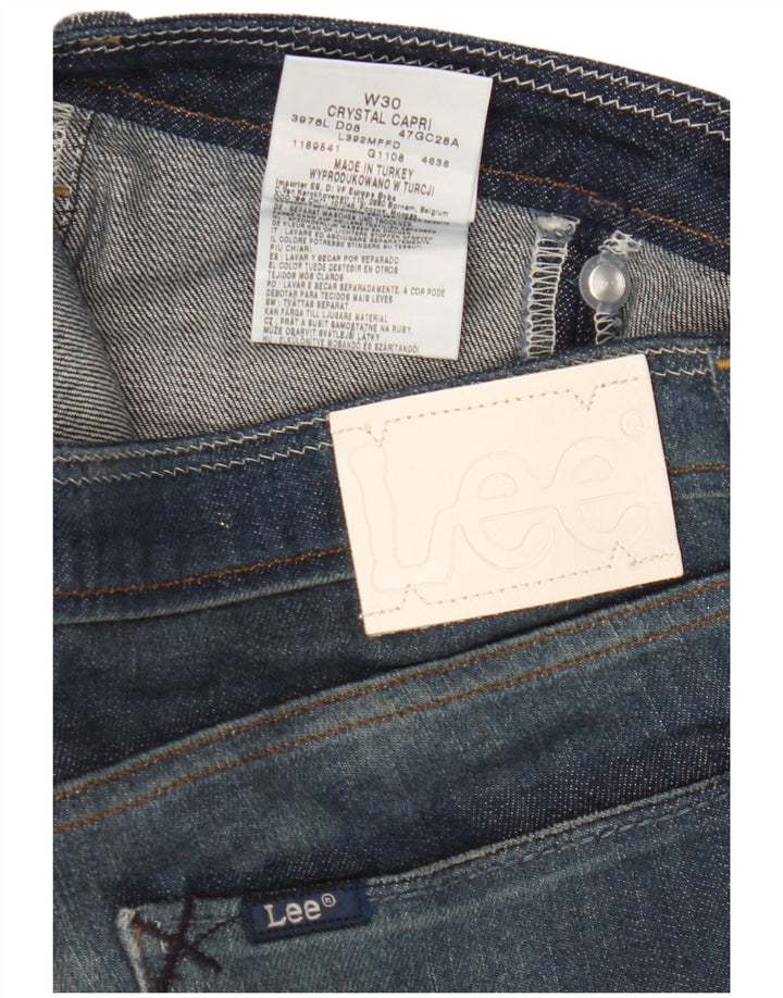 Lee Dame Crystal Capri Jeans W30 L16 Marineblå Bomuld