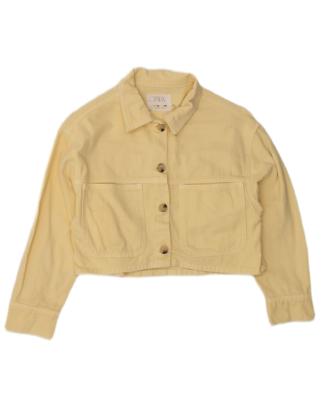 Zara Girls Crop Bomber Jacket 9-10 år Gul