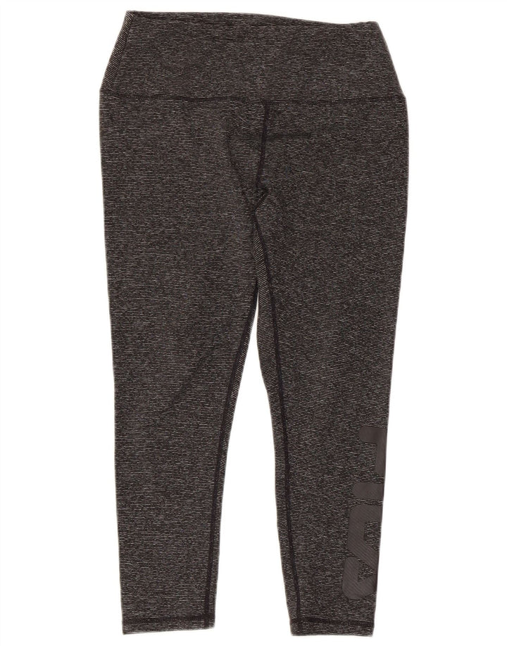 FILA Kvinders Grafiske Capri Leggings UK 10 Small Grey Pinstripe Polyester