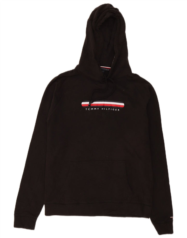 Tommy Hilfiger Grafisk hættetrøje til mænd mellem sort bomuld