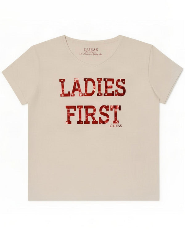 Guess Womens Grafisk T-Shirt Top UK 14 Large White