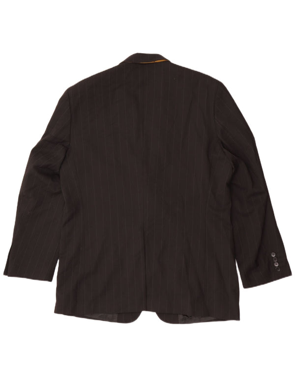 Kartel Herre 2 Button Blazer Jacket UK 44 2XL Sort Nålestribet Polyester