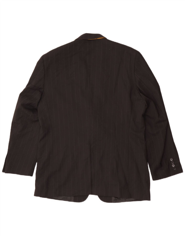 Kartel Herre 2 Button Blazer Jacket UK 44 2XL Sort Nålestribet Polyester