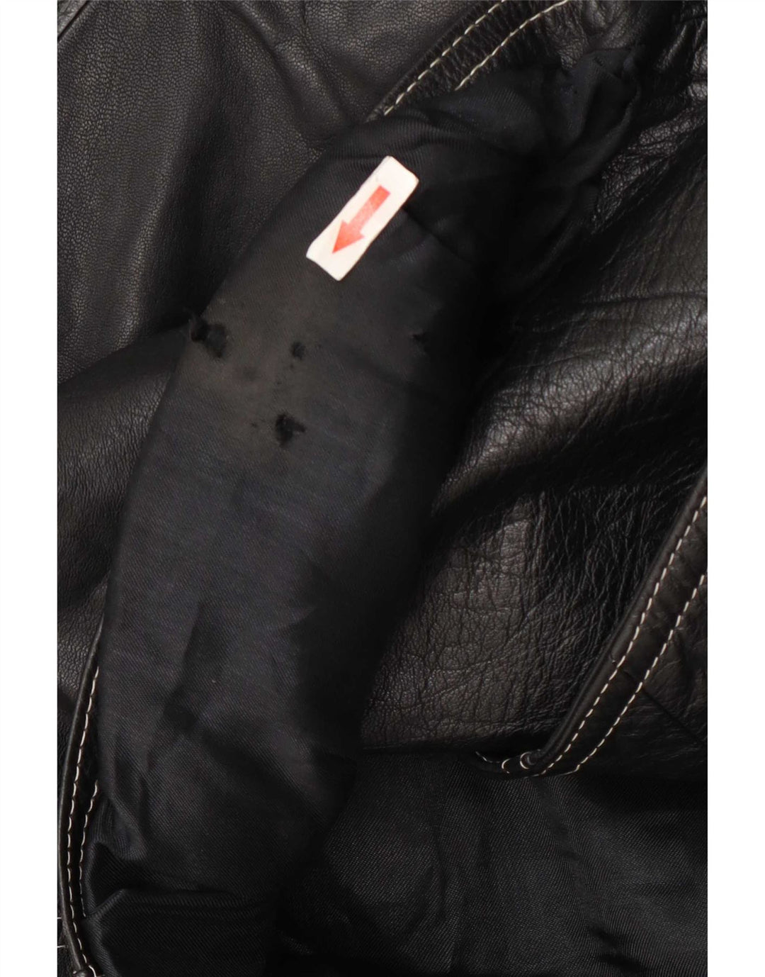 Vintage dame biker læderjakke IT 48 XL Sort
