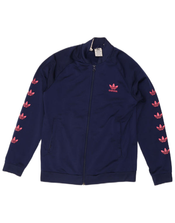 ADIDAS Girls Prime Blue Grafisk træningsdragt topjakke 12-13 år marineblå