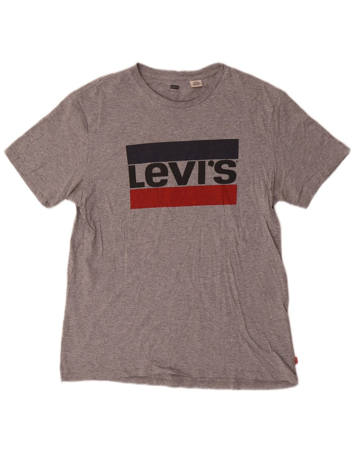 Levi's Herre grafisk T-shirt Top Stor Grå Flecked