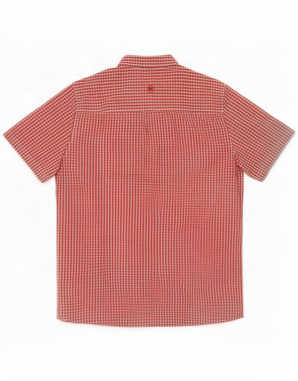 Fat Face Herre Kortærmet Classic Fit Skjorte Large Red Gingham Cotton