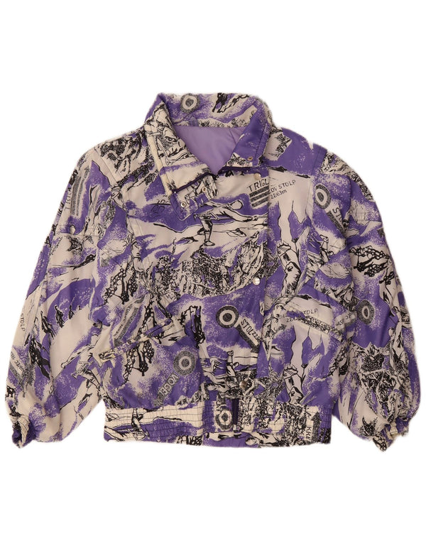 YASSA Grafisk skijakke til kvinder UK 18 XL Lilla Colourblock