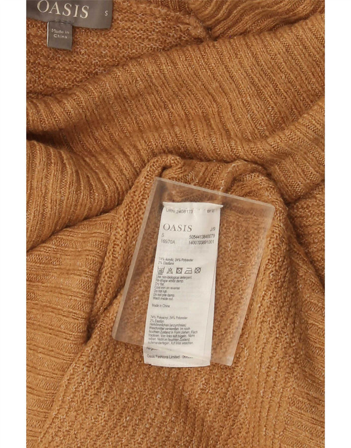 Oasis Dame Oversized Roll Neck Jumper Sweater UK 10 Small Beige Acryl