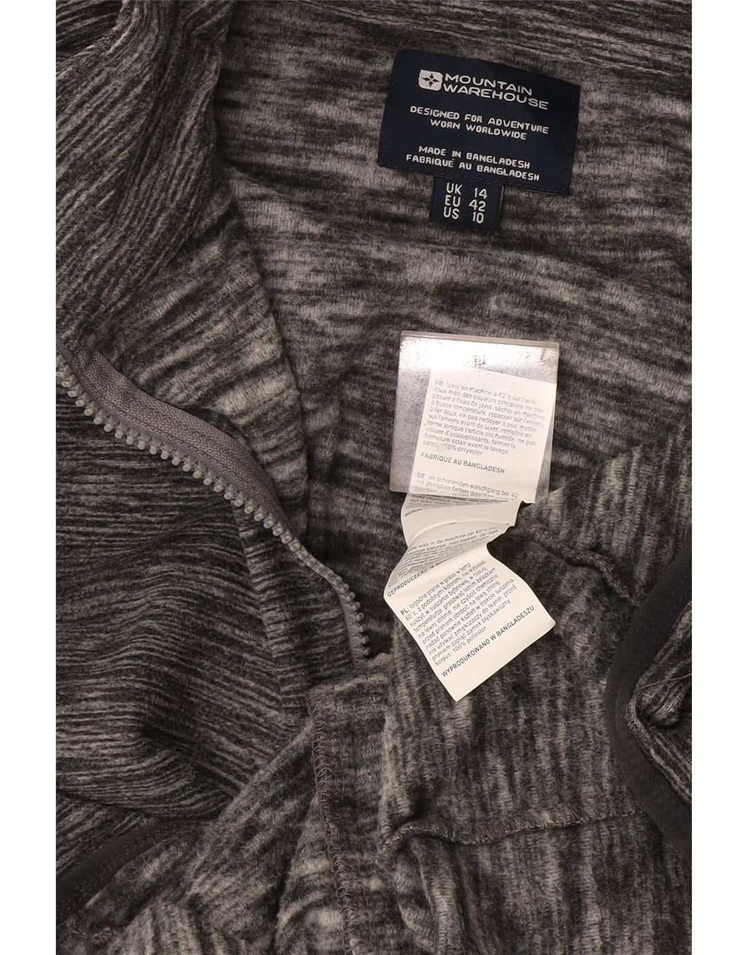 Mountain Warehouse Dame Fleecejakke UK 14 Large Grå Flecked Polyester