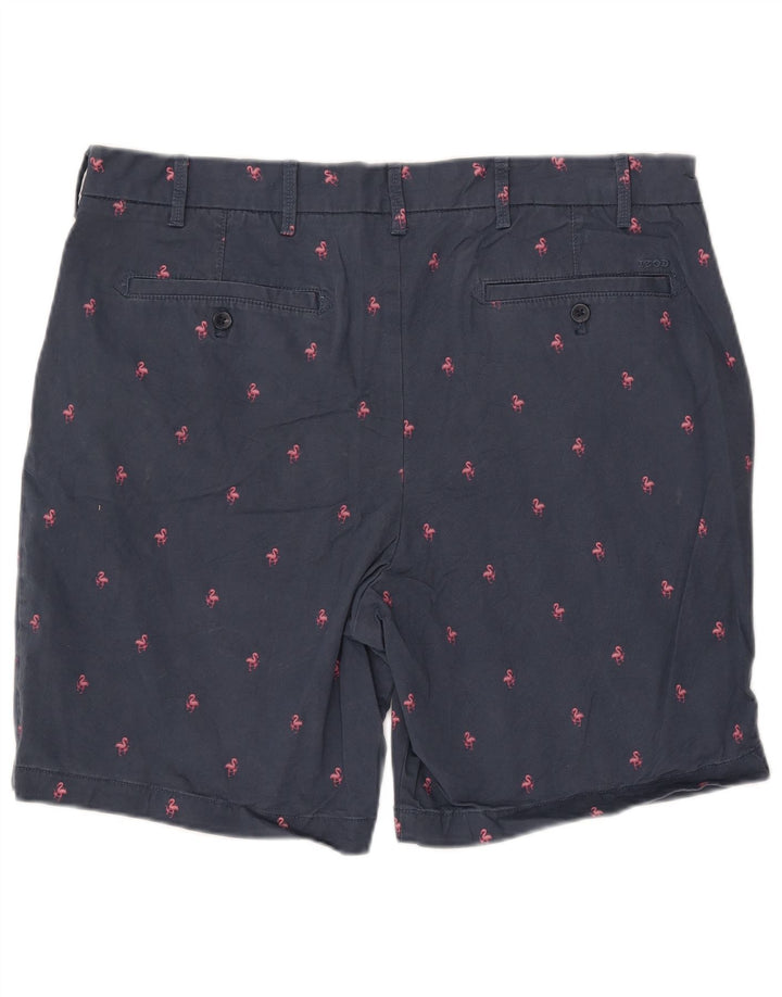 IZOD Herre Salt Water Abstrakt mønster Chino Shorts W38 XL Navy Blue