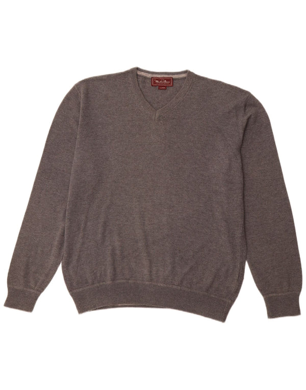 MARLBORO CLASSICS Herre V-hals sweater XL Grå uld