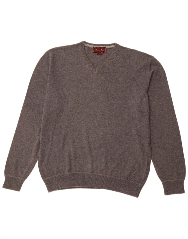 MARLBORO CLASSICS Herre V-hals sweater XL Grå uld