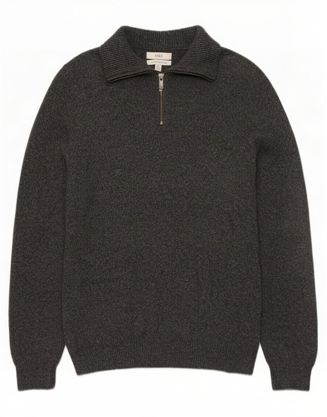 Marks & Spencer Herre sweater med lynlåshals mellemgrå