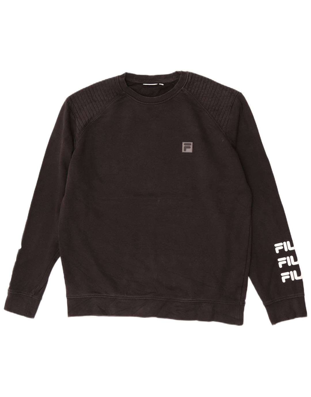 Fila Herre Grafisk Regular Fit Sweatshirt Jumper Stor Sort Bomuld