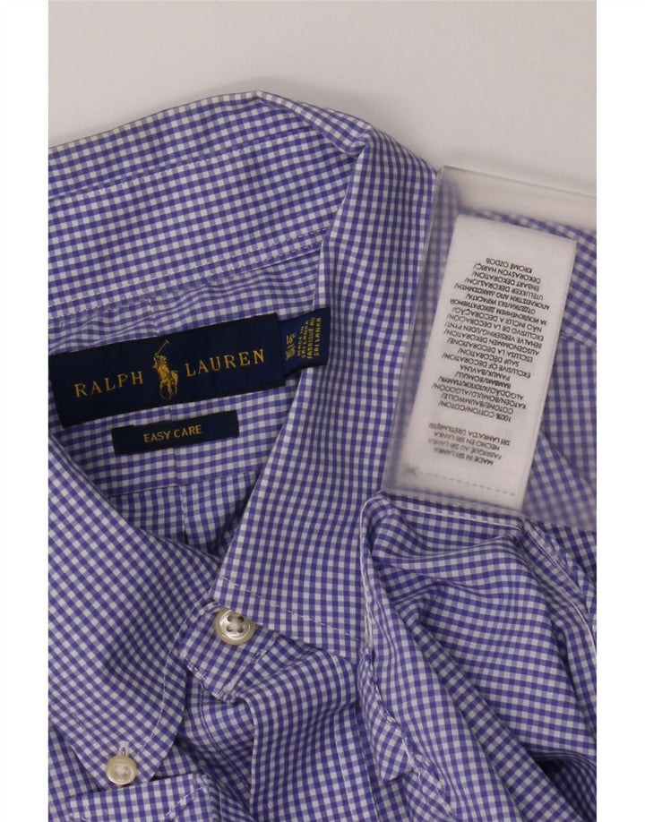 Ralph Lauren Herreskjorte str. 16 1/2 Large Blue Gingham Cotton