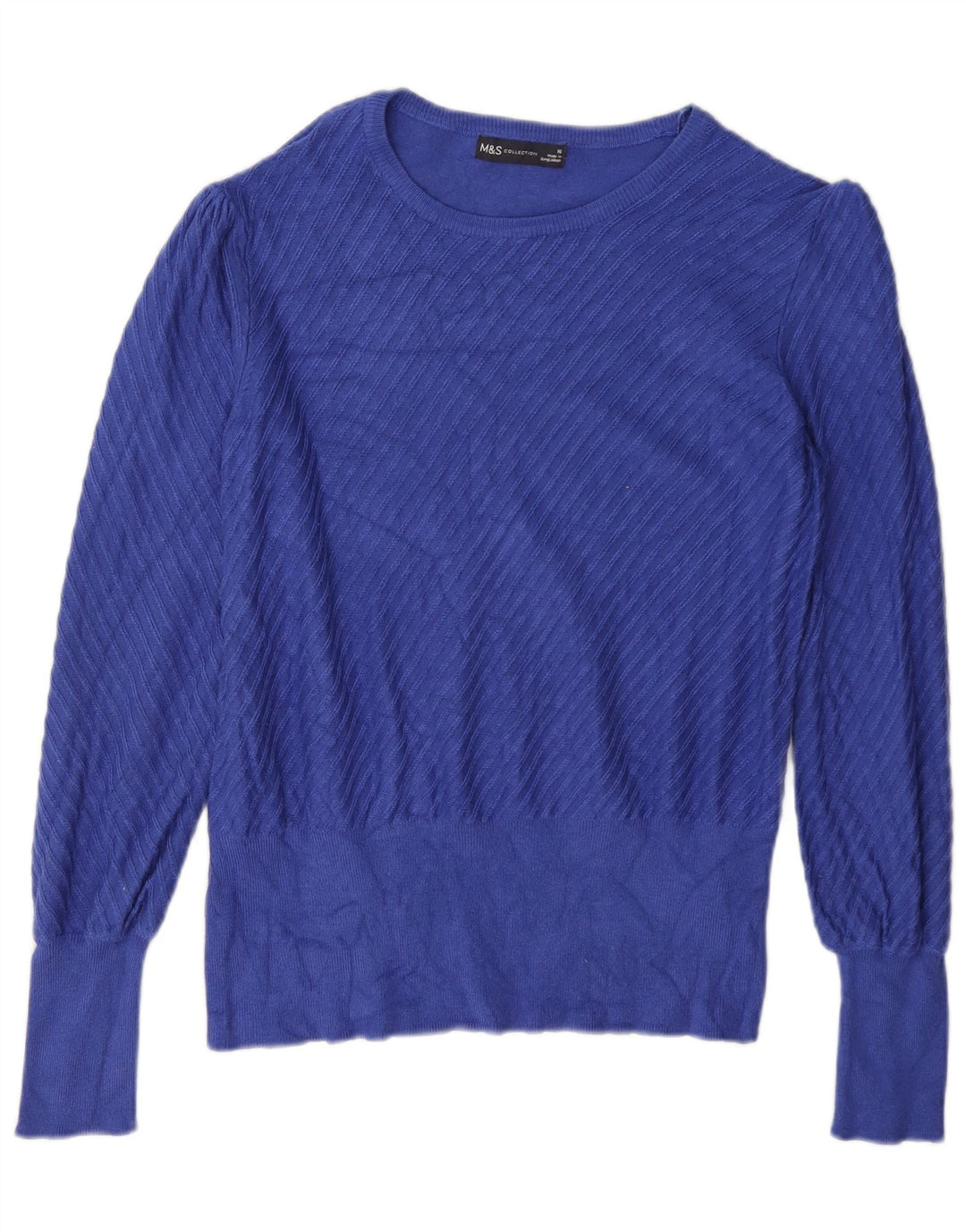 Marks & Spencer Dame Boat Neck Jumper Sweater UK 16 Large Blue Viscose