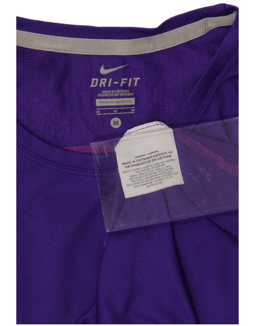 NIKE Womens Dri Fit T-Shirt Top UK 12 Medium Purple Polyester