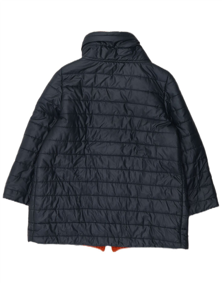 Enrico Coveri 3/4-ærmet polstret jakke til kvinder IT 48 XL marineblå polyester