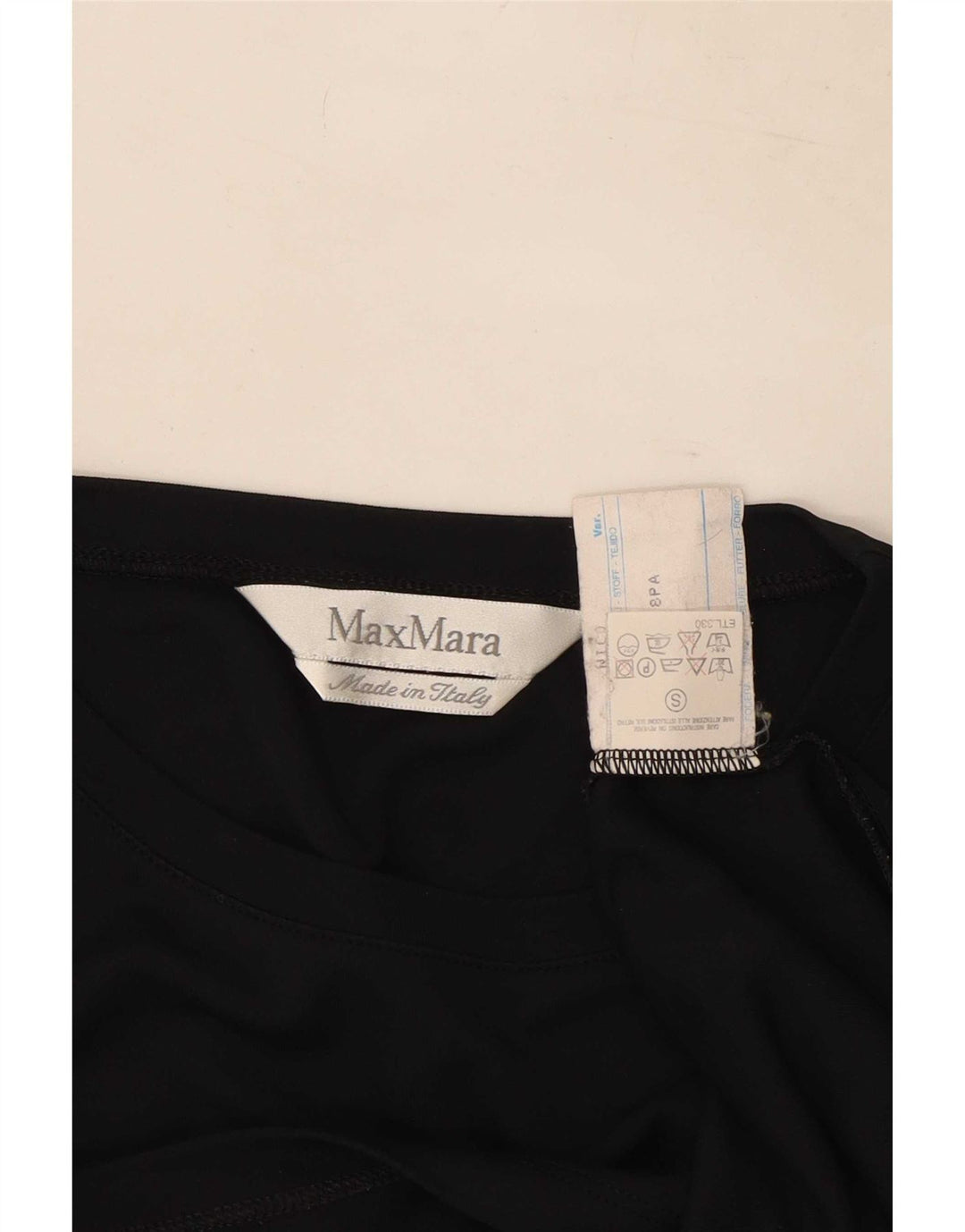 Max Mara Dame Bluse Top UK 10 Small Black