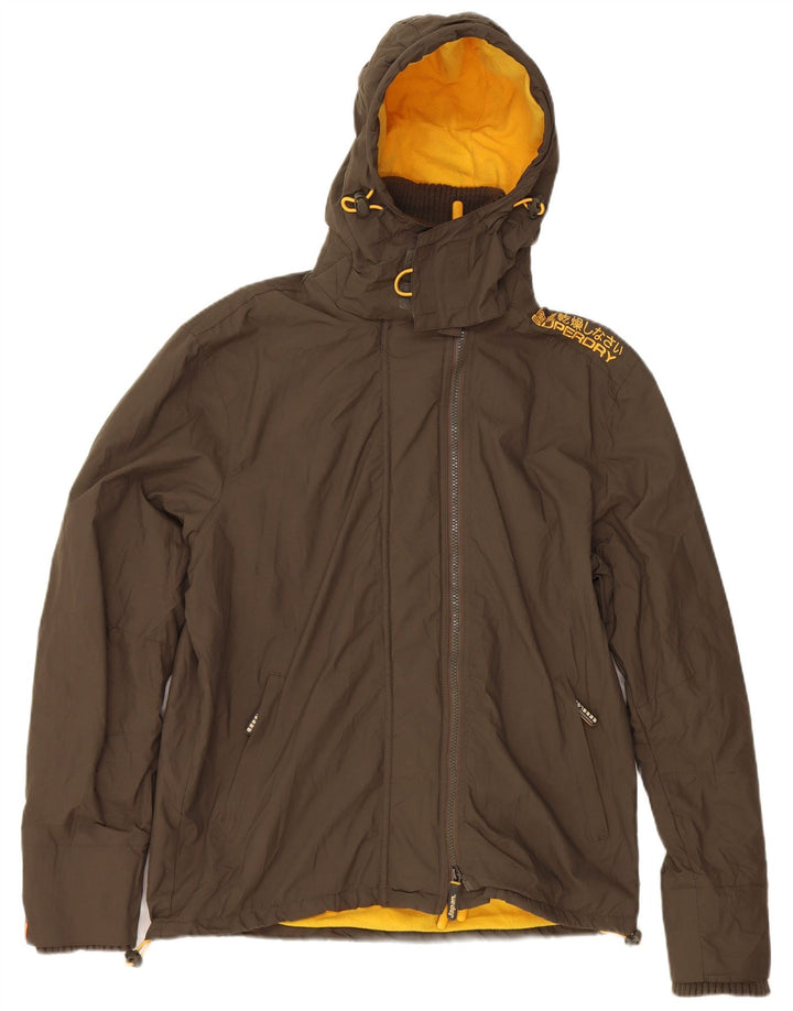 Superdry Herre The Windcheater Graphic Windbreaker Jacket UK 40 Large Khaki