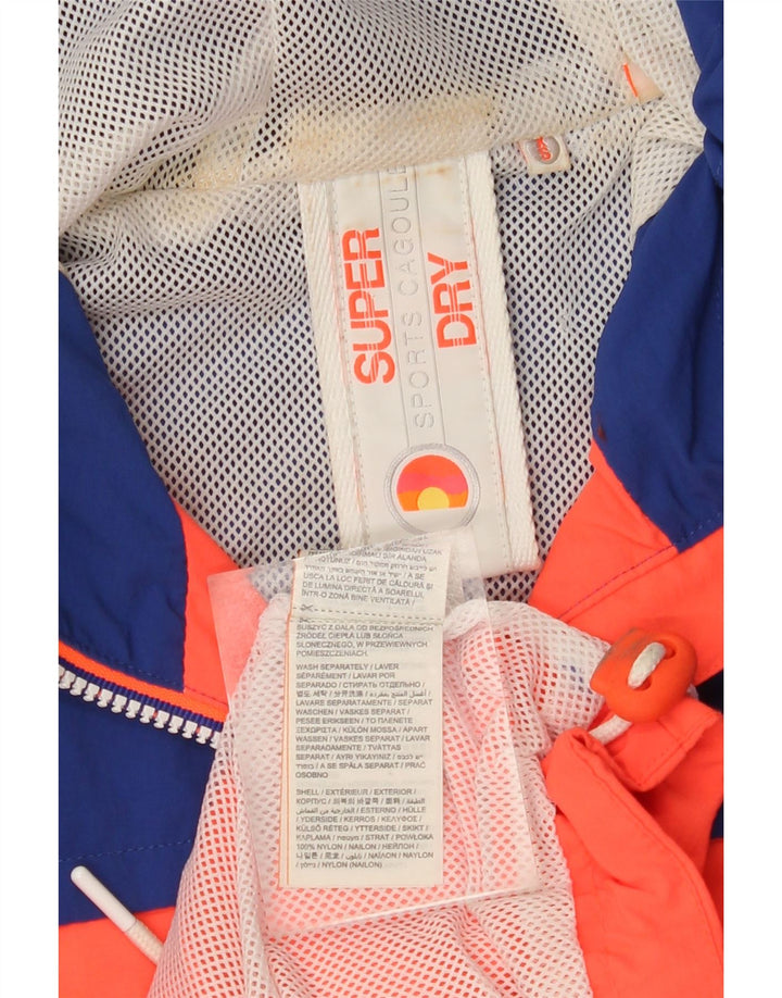 SUPERDRY Regnjakke med hætte til mænd UK 34 XS Orange Colourblock Nylon