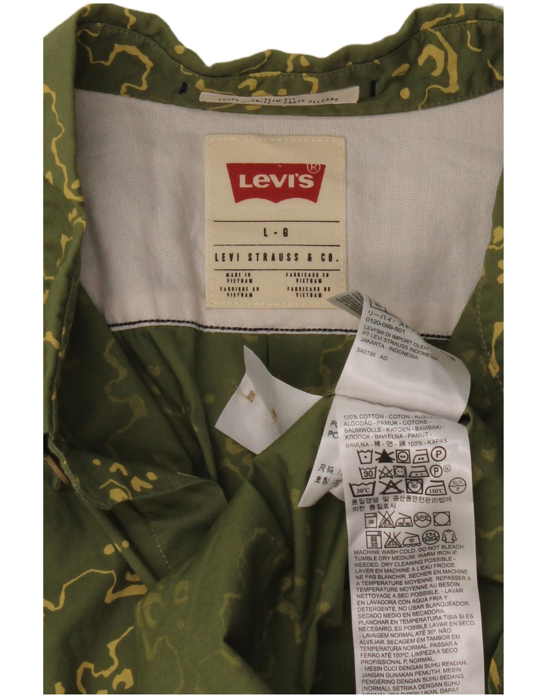Levi's Herre Slim Fit skjorte Stor grøn Camouflage Bomuld