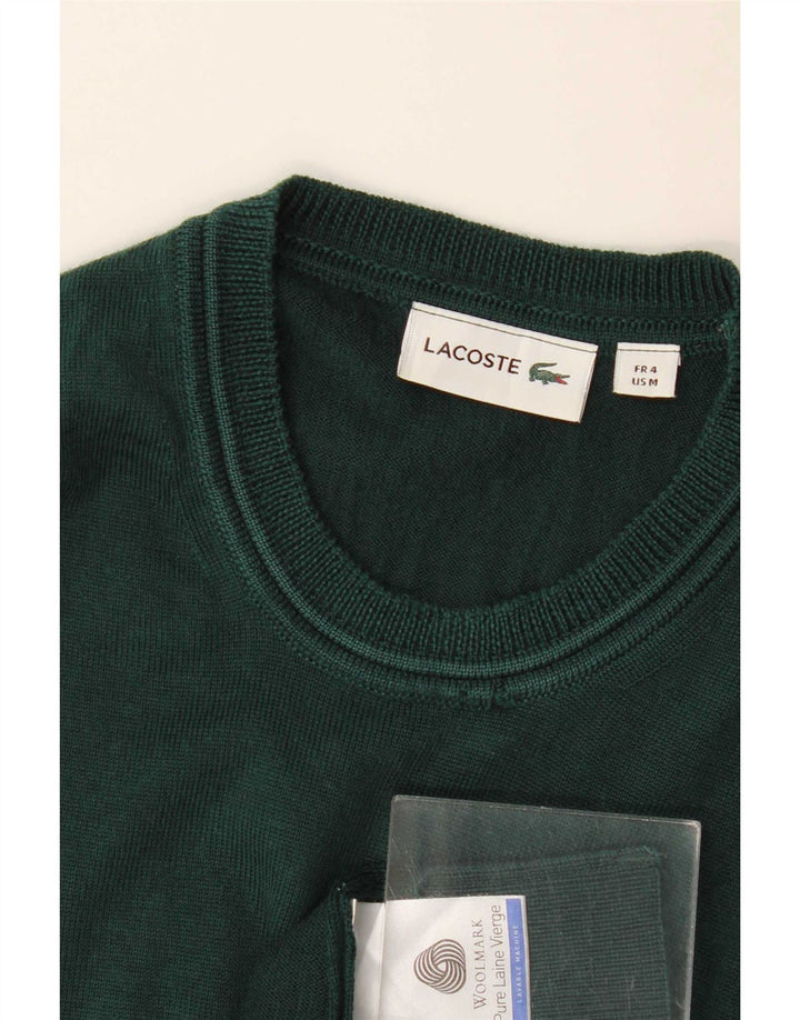 Lacoste Herre trøjetrøje med rund hals str. 4 Medium grøn uld