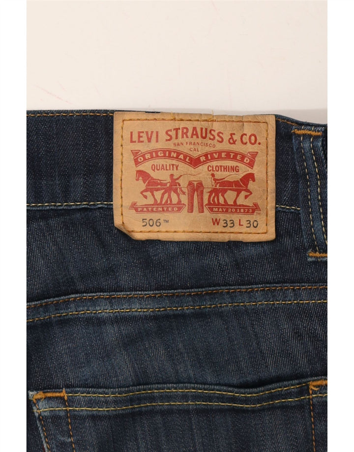 LEVI'S Mens 506 Denim Shorts W33 Medium Navy Blue Cotton Vintage Levi's and Second-Hand Levi's from Messina Hembry 