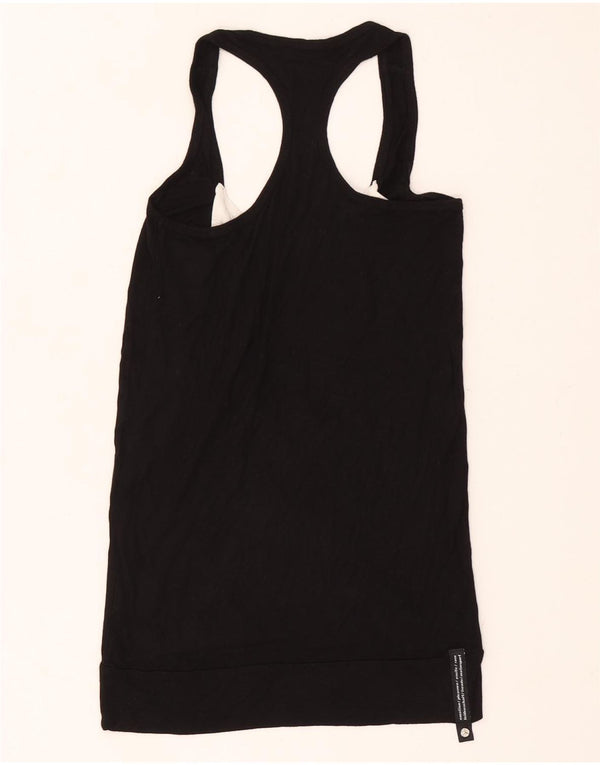 Mercedes-Benz Dame Grafisk Vest Top UK 10 Small Black Colourblock Viscose