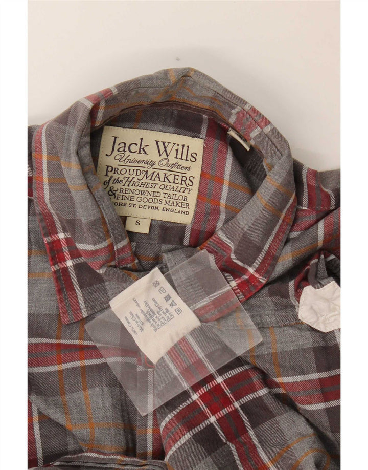 Jack Wills Herre flannel skjorte lille grå plaid bomuld