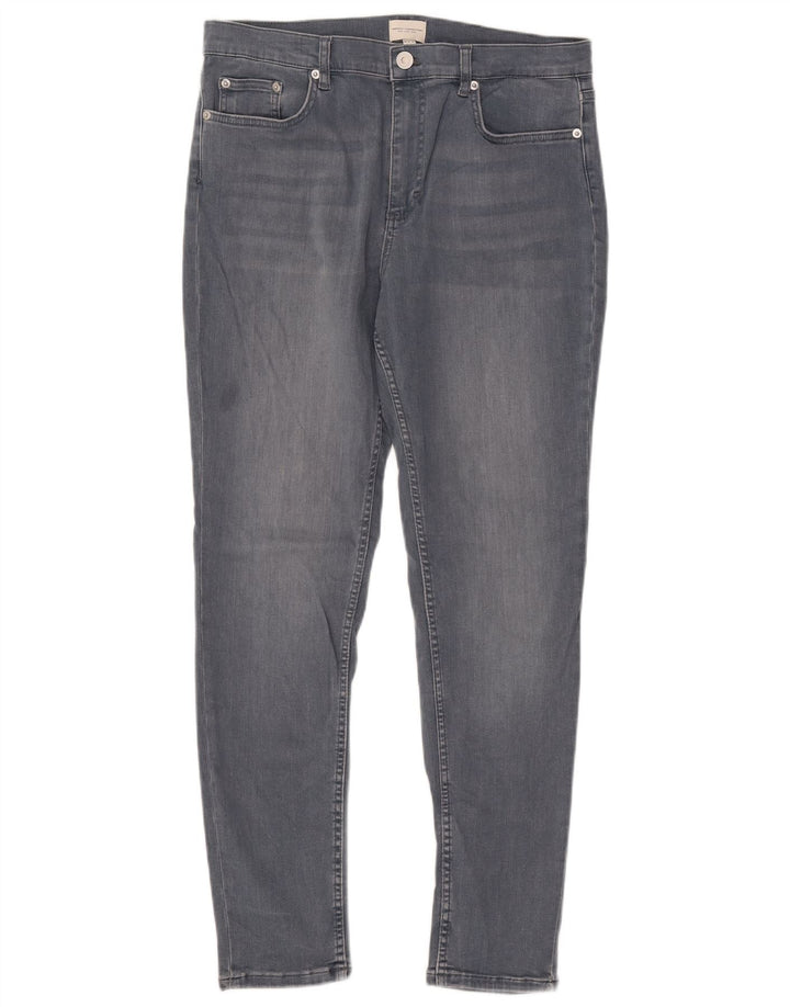 FRANSK FORBINDELSE Dame Slim Jeans UK 16 Large W32 L29 Blå Bomuld