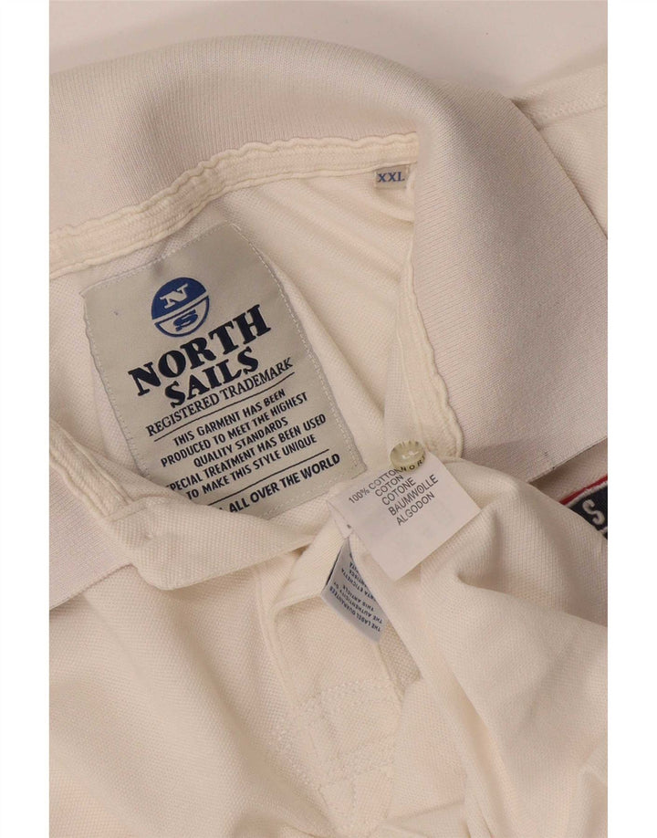 North Sails Herre Grafisk Polo Shirt 2XL Hvid Bomuld
