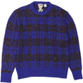 CONCRETE Womens Crew Neck Jumper Sweater UK 14 Medium Navy Blue Check Vintage Concrete and Second-Hand Concrete from Messina Hembry 